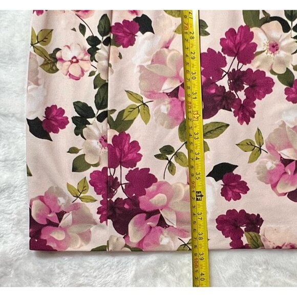 Calvin Klein Womens Dress Pink Floral V Neck A Line Sheath Size 6 - Picture 9 of 16